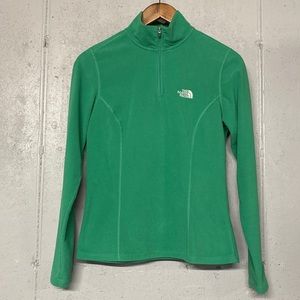 The North Face Fleece Women Sz S Kelly Green 1/4 Zip Pullover